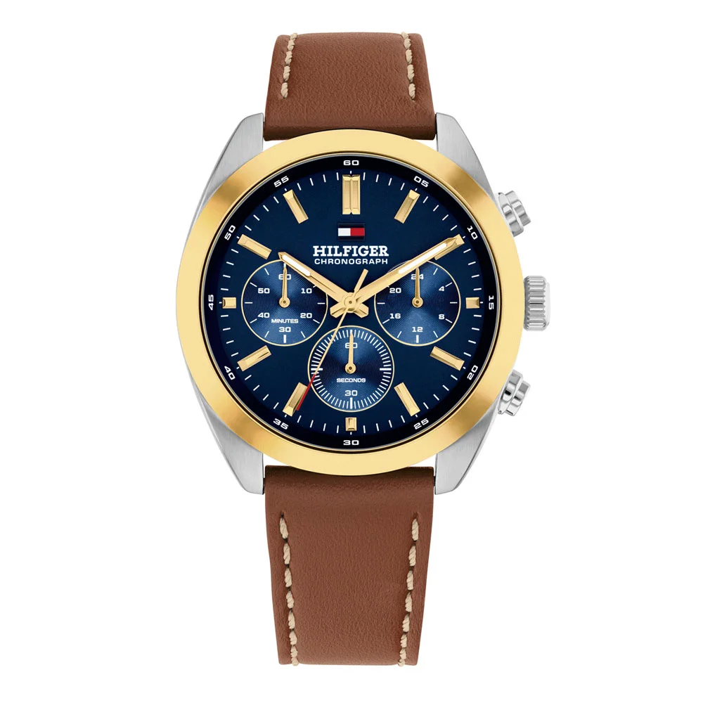 Φωτογραφία προϊόντος: TOMMY HILFIGER Hudson Chronograph Brown Leather Strap 1710720
