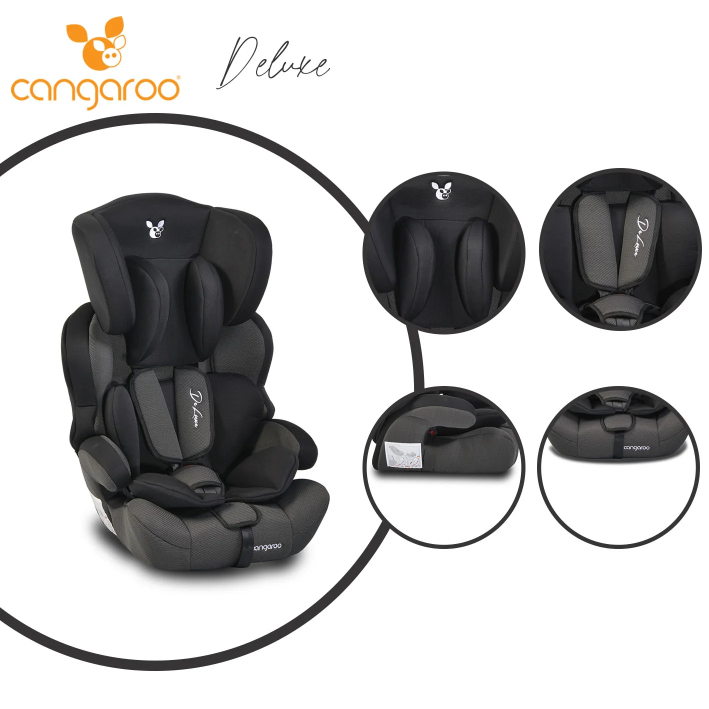 Φωτογραφία προϊόντος: CANGAROO - Baby car seat Deluxe black - 3801005150823