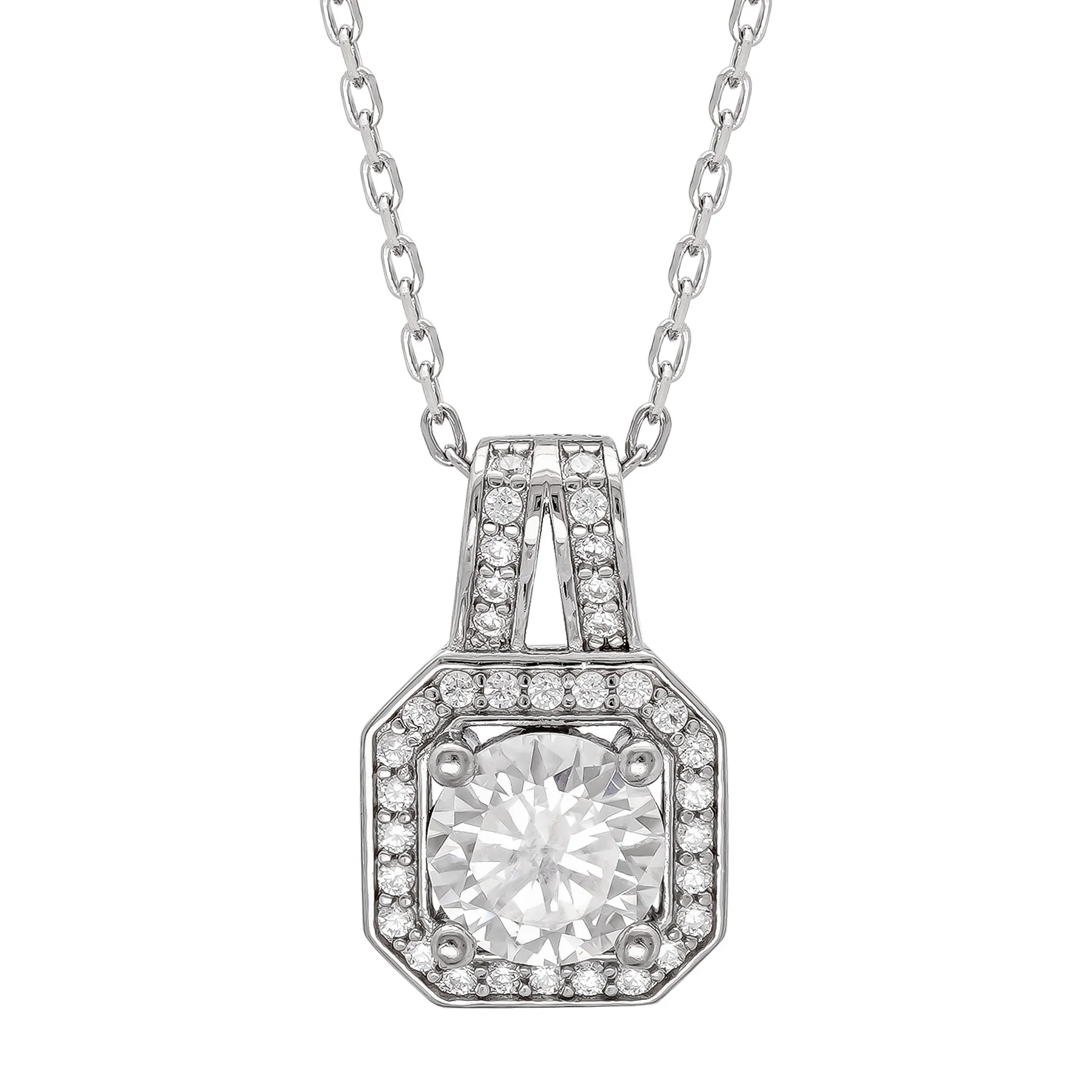 Φωτογραφία προϊόντος: Koλιέ με Moissanite Diamonds από Ασήμι KL3814