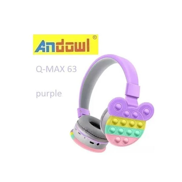 Φωτογραφία προϊόντος: OEM Andowl Q-MAX63 Ασύρματα/Ενσύρματα On Ear Ακουστικά με 5 ώρες Λειτουργίας Μωβ