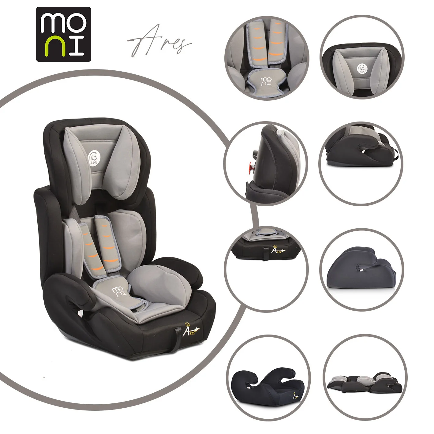 Φωτογραφία προϊόντος: MONI - Baby car seat Ares grey - 3800146238995