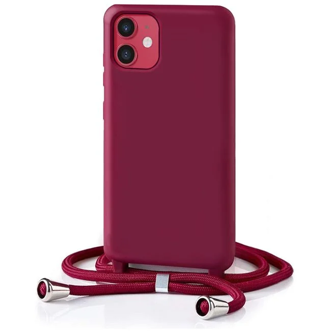 Φωτογραφία προϊόντος: Θήκη Orso Soft TPU Κορδόνι Wine iPhone 12/ 12 Pro