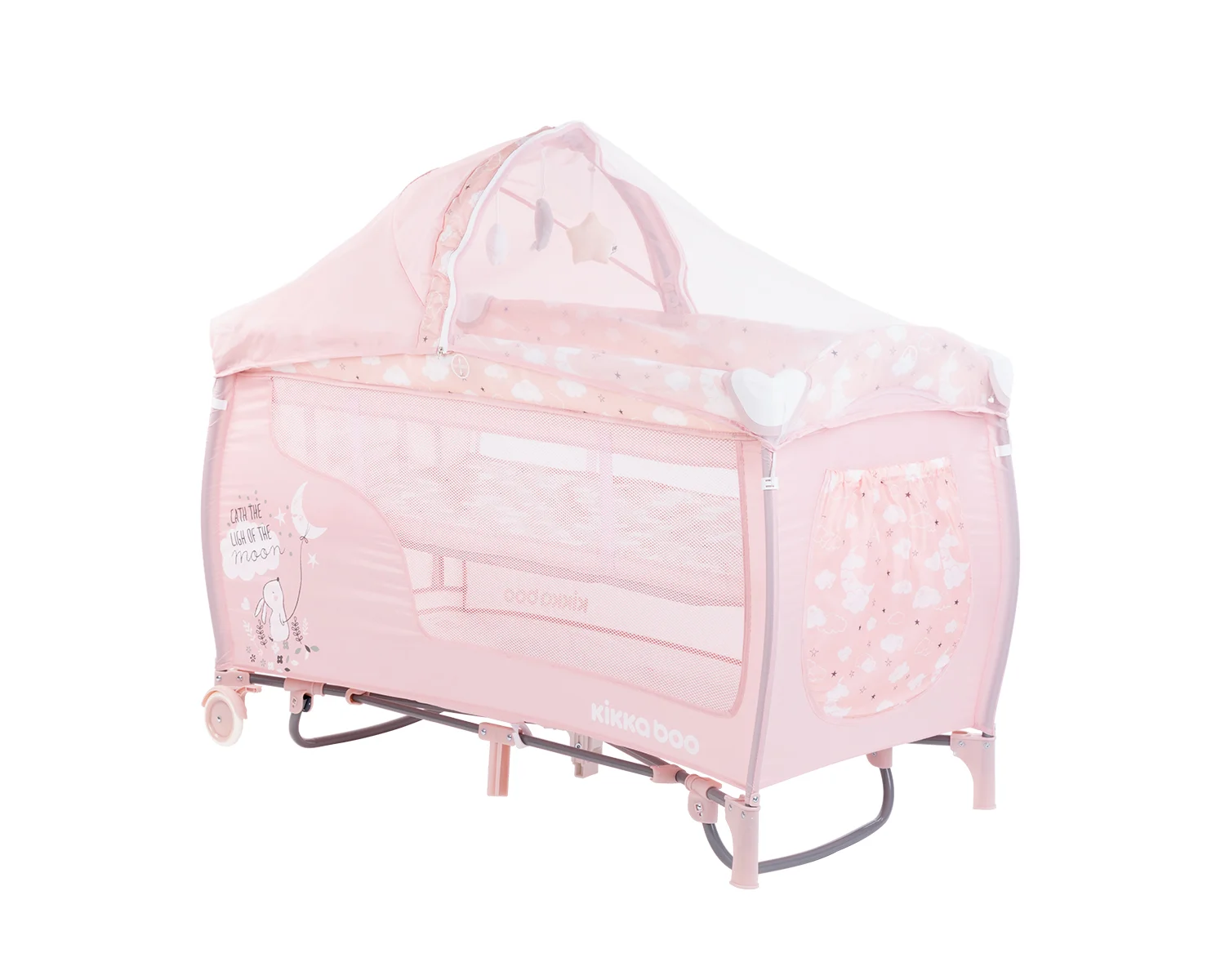 Φωτογραφία προϊόντος: Kikka Boo - Baby cot 2 levels Dolce Sonno PLUS Pink Rabbits - 31003010079