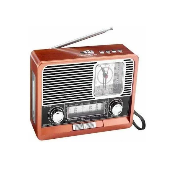 Φωτογραφία προϊόντος: OEM EC2113BT Retro Φορητό Ραδιόφωνο Επαναφορτιζόμενο με Bluetooth και USB Καφέ