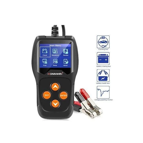 Φωτογραφία προϊόντος: OEM Konnwei KW600 Ψηφιακό Battery Tester με Κροκοδειλάκια