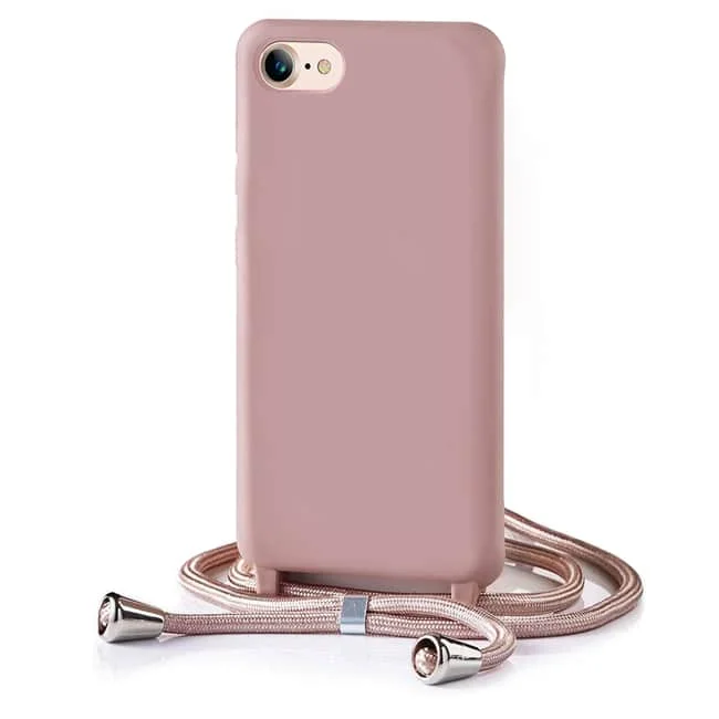 Φωτογραφία προϊόντος: Θήκη Orso Soft TPU Κορδόνι Dusty Rose iPhone 7/8/SE 2020/2022