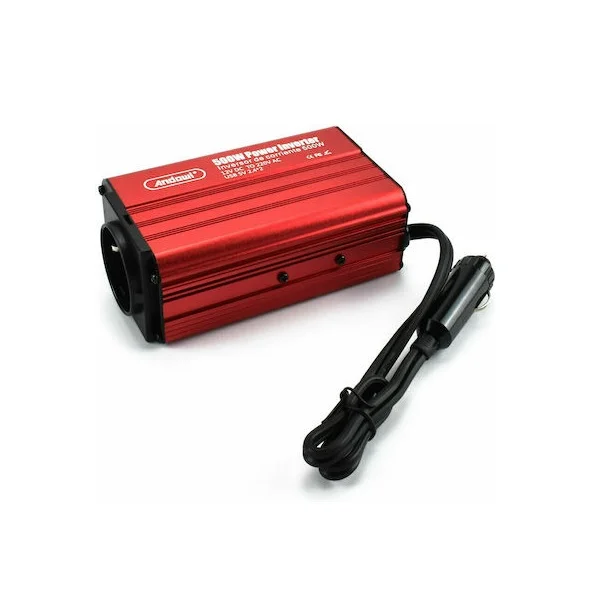 Φωτογραφία προϊόντος: OEM Andowl Q-N7001 Inverter Αυτοκινήτου Τροποποιημένου Ημιτόνου 500W για Μετατροπή 12V DC σε 220V AC