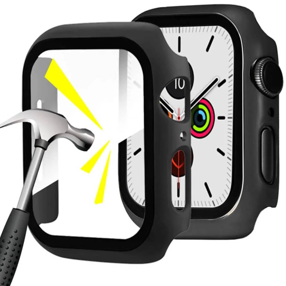 Φωτογραφία προϊόντος: 2-σε-1 Θήκη Apple Watch 45mm με Μαύρο Σκληρό Πλαίσιο και Tempered Glass
