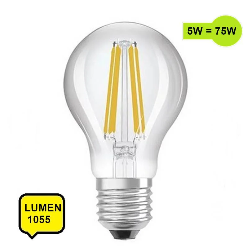 Φωτογραφία προϊόντος: EUROLAMP Λάμπα LED E27 Filament 5W 1055 lum 360° Φώς Ημέρας Ενεργειακή κλάση Α
