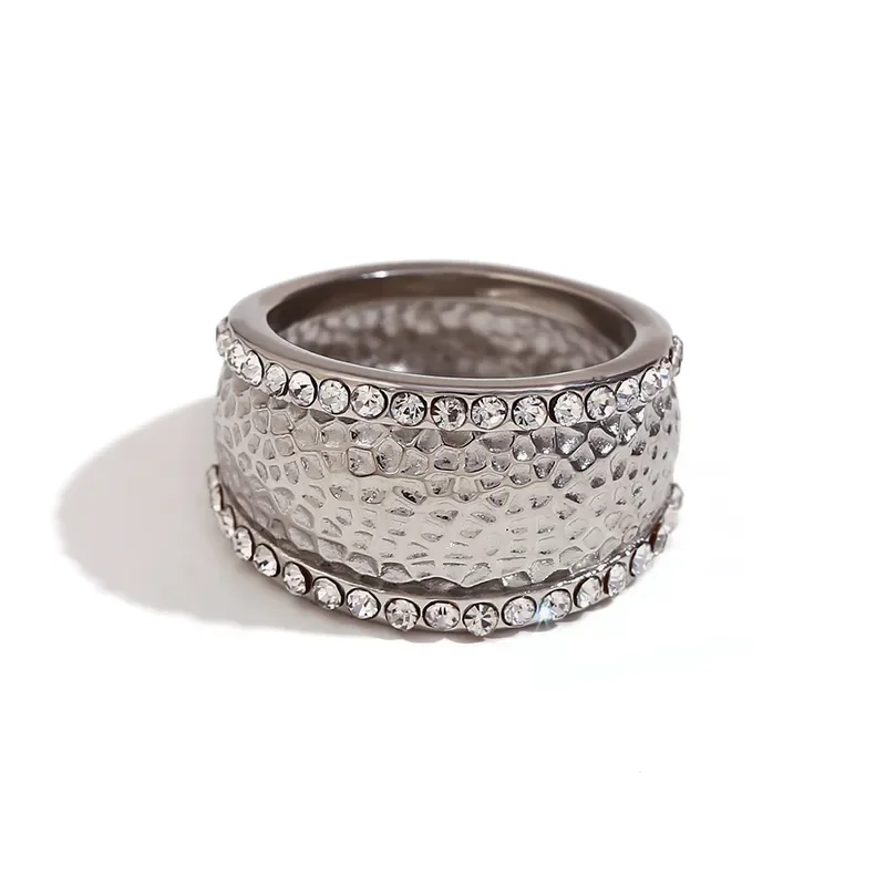 Φωτογραφία προϊόντος: Peach Jewelry Peach Jewerly Δαχτυλίδι Από Ανοξείδωτο Ατσάλι Σφυρήλατο Με Ζιργκόν Size 6