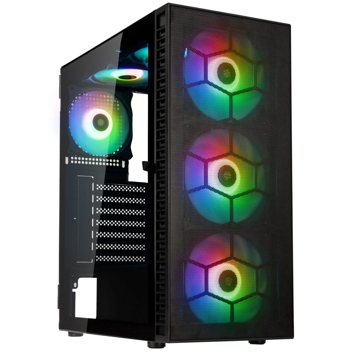 Φωτογραφία προϊόντος: Kolink Observatory HF Mesh ARGB Midi Tower Case - Black (with 6 ARGB fans - 3x140mm + 3x120mm)