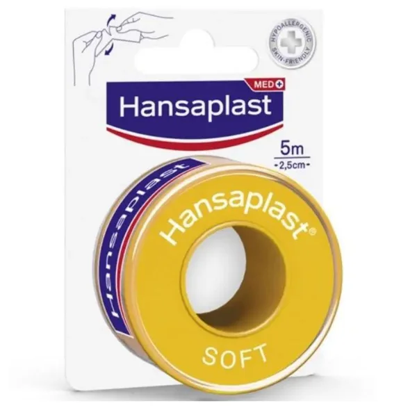 Φωτογραφία προϊόντος: Hansaplast Soft Επιδεσμική Ταινία 2.5cm x 5m