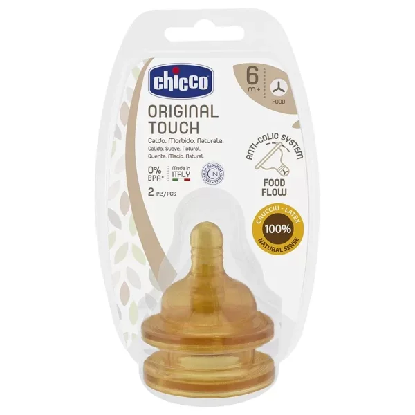 Φωτογραφία προϊόντος: Θηλή Καουτσούκ Original Touch Ροή Φαγητού 6Μ+ (2Τμχ)