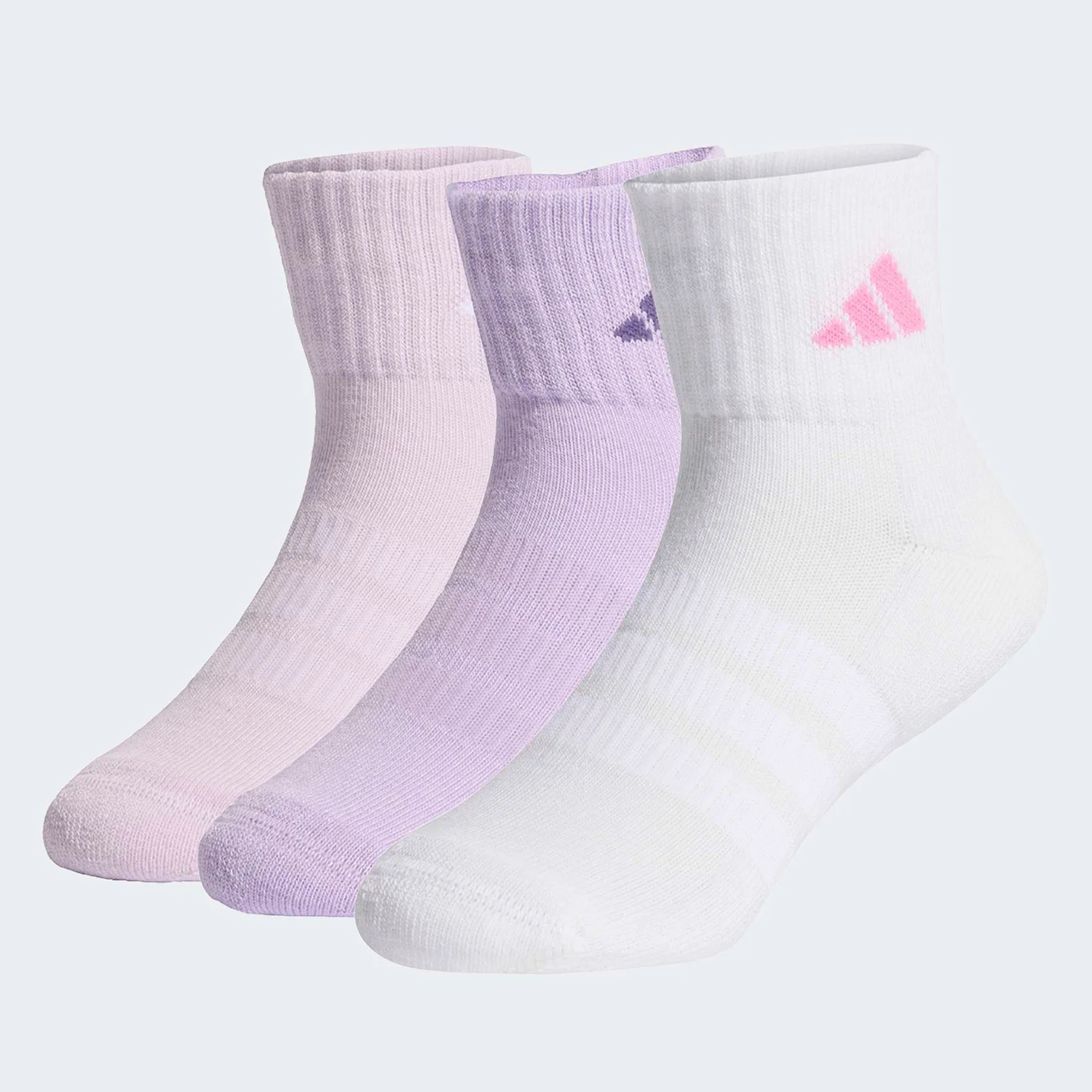 Φωτογραφία προϊόντος: Adidas Performance J Cushioned Ankle Socks 3 Pair - White/Purple/Pink