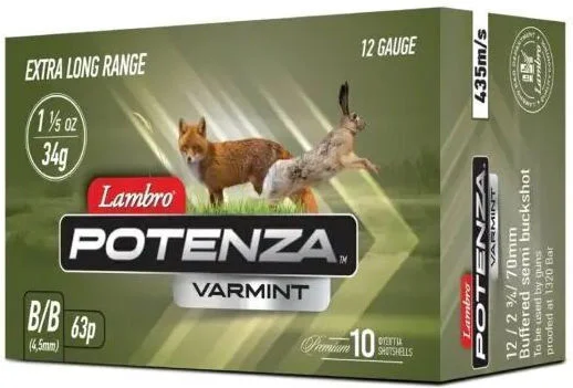 Φωτογραφία προϊόντος: Lambro Φυσίγγια Lambro Potenza Varmint No 0 34gr 10τμχ