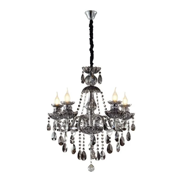 Φωτογραφία προϊόντος: Artekko Chandelier Riky Πολυέλαιος 8φωτος Ανθρακί Κρύσταλλο (80x80x70)cm
