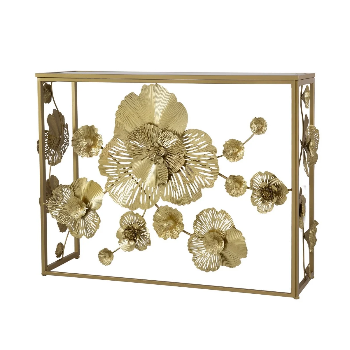 Φωτογραφία προϊόντος: Artekko 98.5 X 30.5 X 77cm μέταλλο και καθρέφτης κονσόλας πίνακα