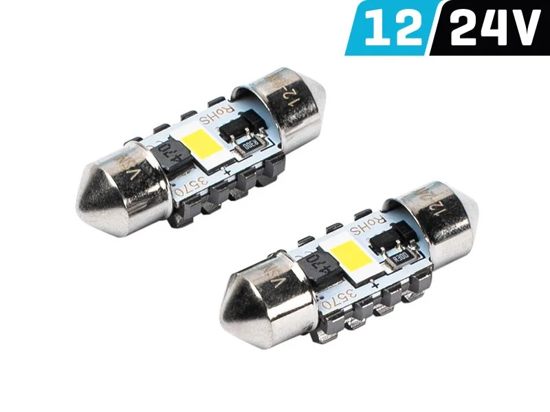 Φωτογραφία προϊόντος: VISION SV8.5 C5W 36MM CANBUS 12/24V 6500K 3.4W 180o 400LMNS 2X 3570SMD SUPERWHITE 2τμχ