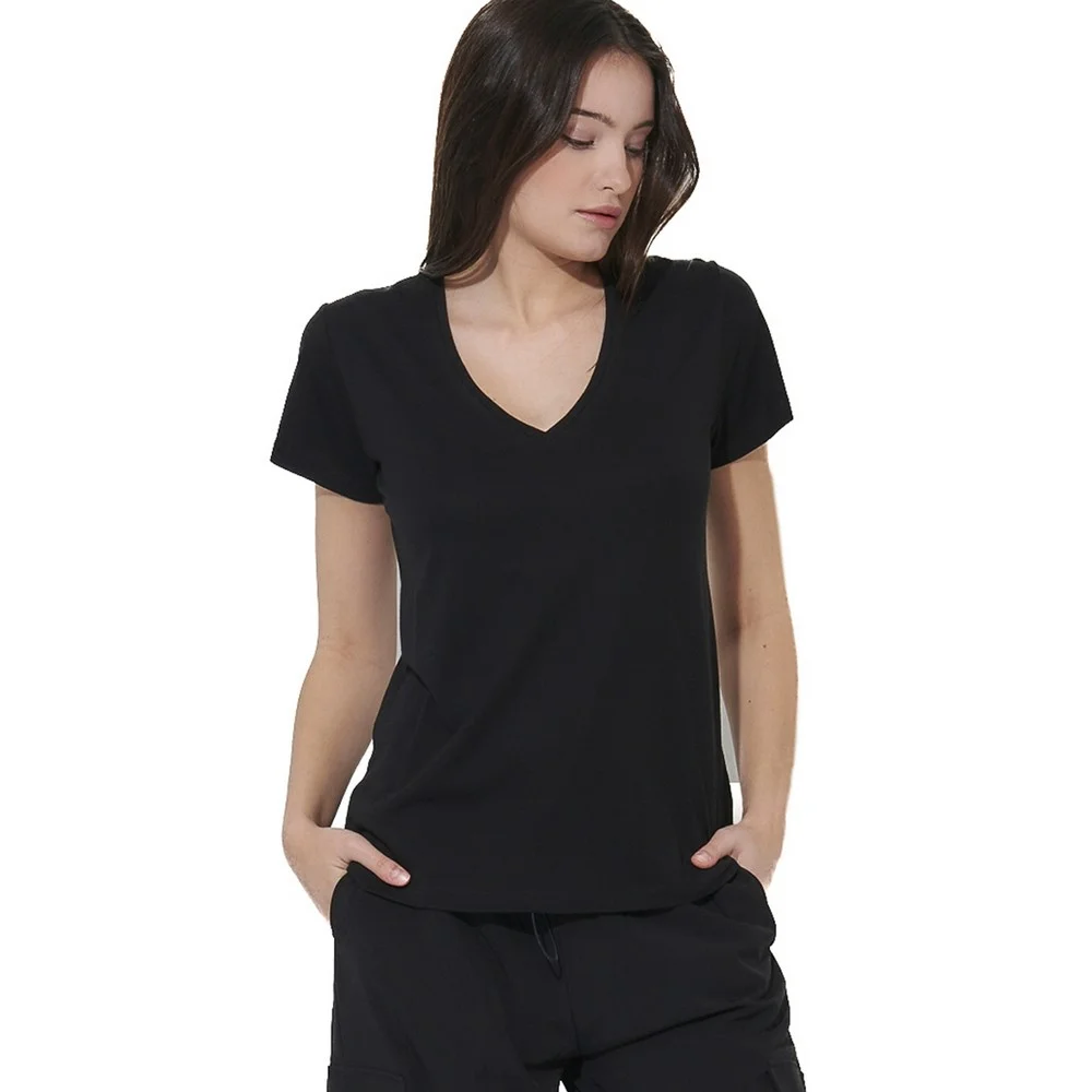 Φωτογραφία προϊόντος: Body Action Κοντομάνικο MODAL V-NECK T-SHIRT 051627-01-BLACK