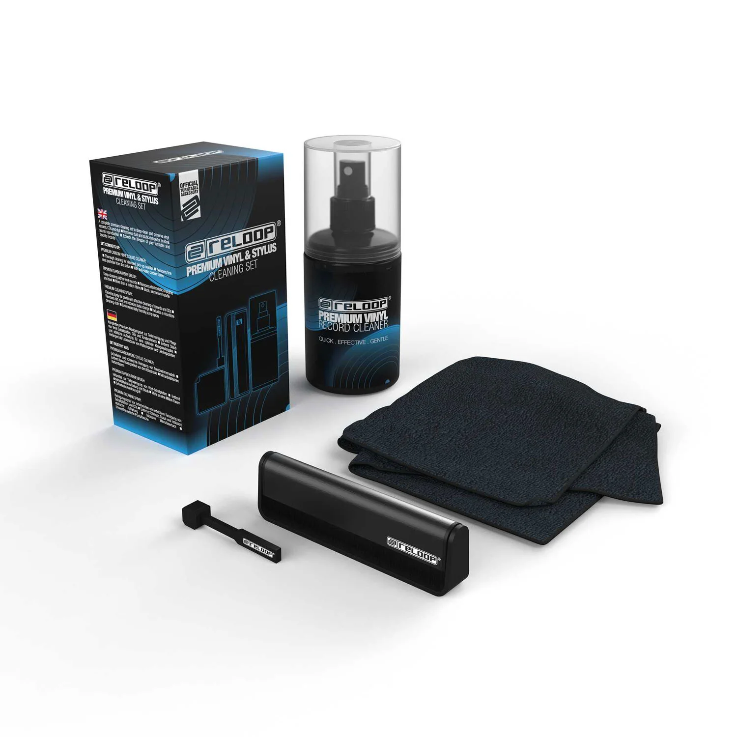 Φωτογραφία προϊόντος: Reloop PREMIUM Vinyl & Stylus Cleaning Set - Ολοκληρωμένο σετ καθαρισμού για βινύλια και βελόνες πικάπ