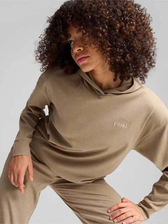 Φωτογραφία προϊόντος: Puma Ess Elevated Γυναικείο Φούτερ με Κουκούλα Μπεζ