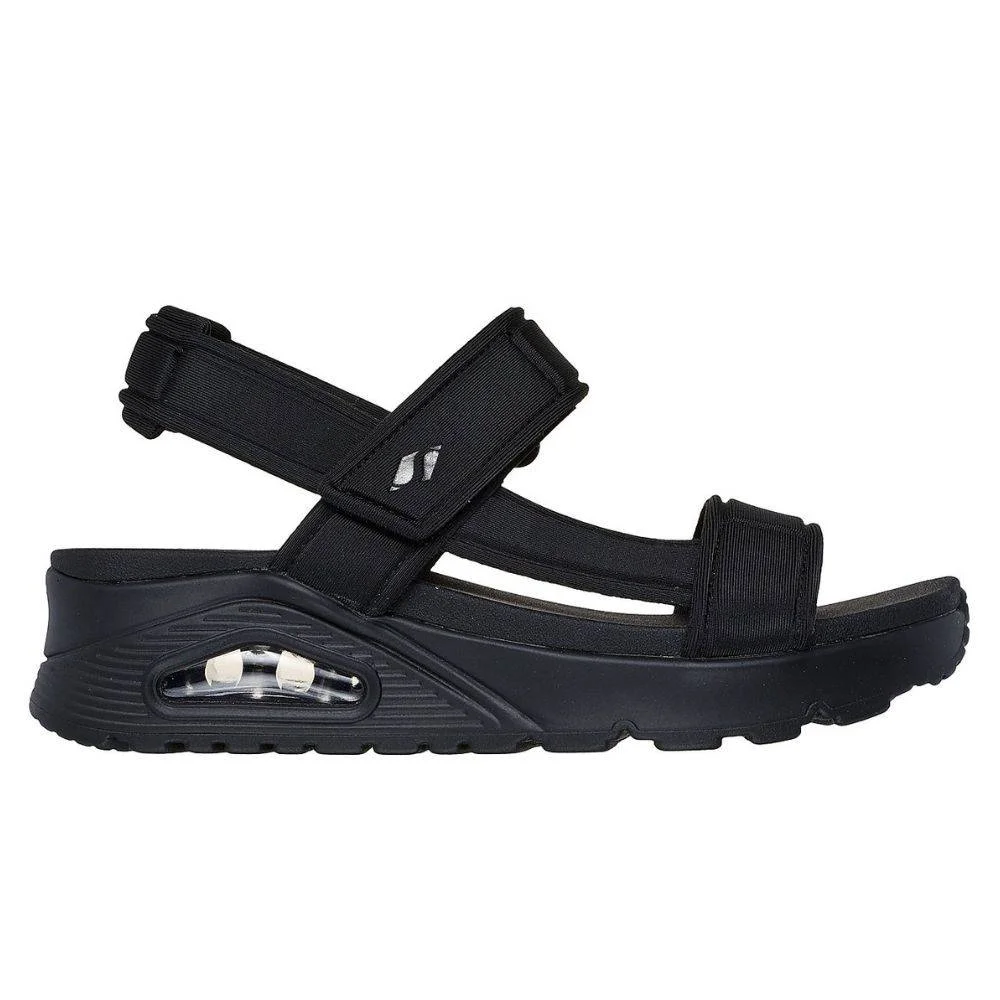 Φωτογραφία προϊόντος: Skechers Δερμάτινα Γυναικεία Σανδάλια σε Μαύρο Χρώμα