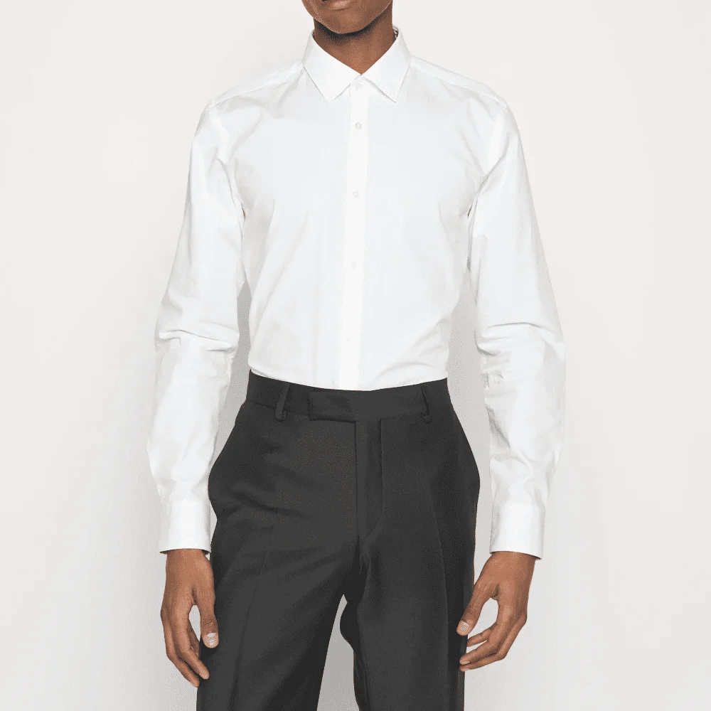 Φωτογραφία προϊόντος: HUGO MEN EKOY EASY-IRON EXTRA-SLIM-FIT SHIRT IN COTTON POPLIN WHITE