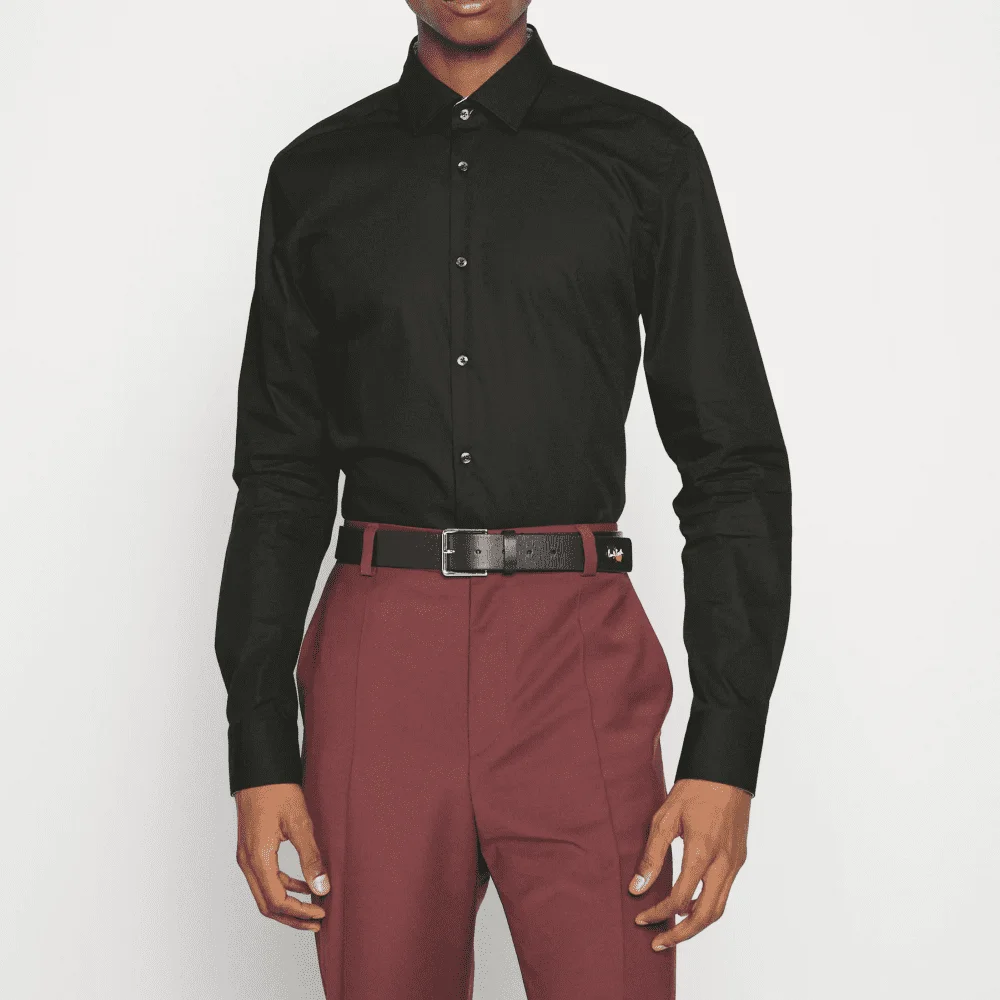 Φωτογραφία προϊόντος: HUGO MEN EKOY EASY-IRON EXTRA-SLIM-FIT SHIRT IN COTTON POPLIN BLACK