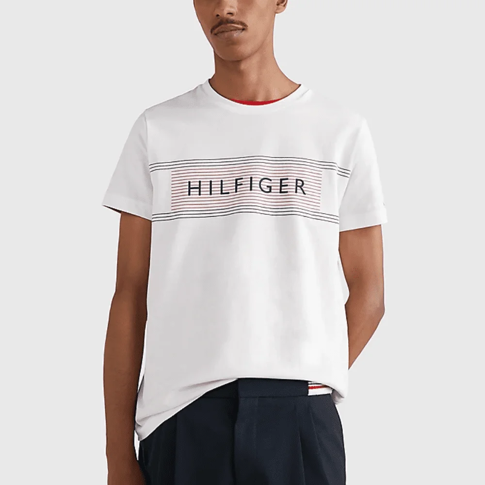 Φωτογραφία προϊόντος: TOMMY HILFIGER MAN LOGO SLIM FIT T-SHIRT WHITE