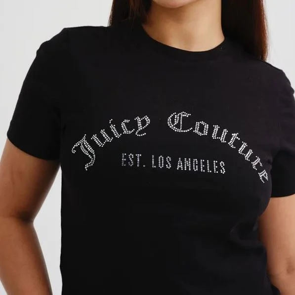 Φωτογραφία προϊόντος: JUICY COUTURE WOMAN NOAH ARCHED DIAMANTE T-SHIRT BLACK