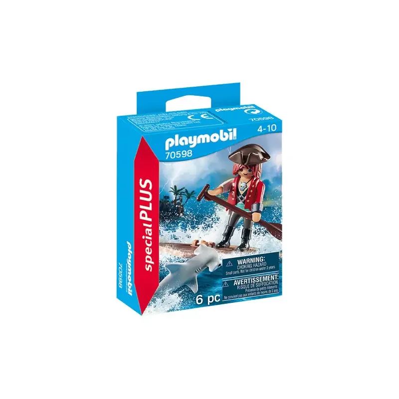 Φωτογραφία προϊόντος: Playmobil Πειρατής Με Σχεδία Και Σφυροκέφαλος Καρχαρίας (70598)