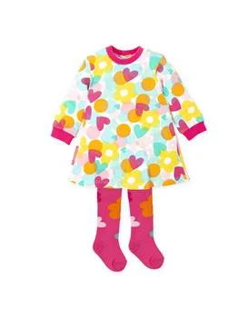 Φωτογραφία προϊόντος: Agatha Ruiz De La Prada παιδικό φόρεμα για κορίτσι με σχέδιο μικρές καρδιές πολύχρωμο και φουξ καλσόν