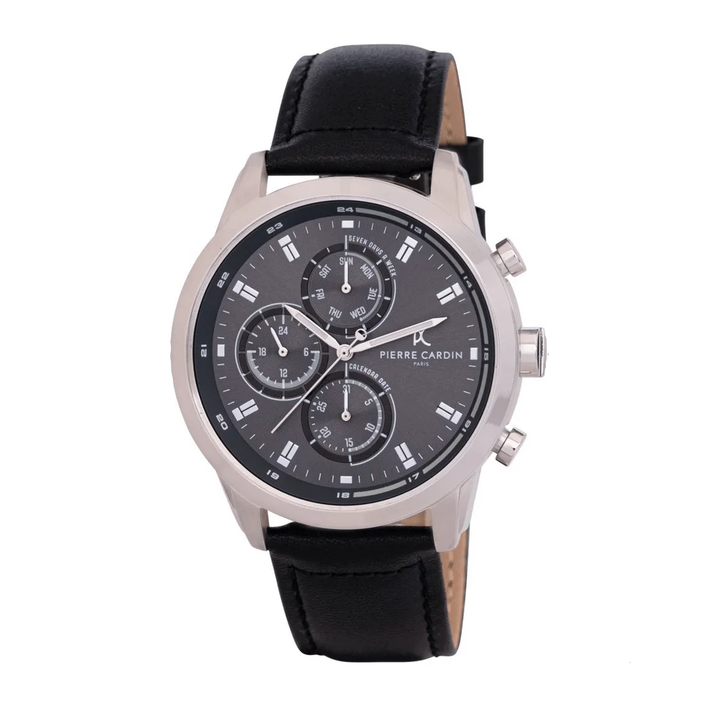 Φωτογραφία προϊόντος: Pierre Cardin Les Halles Colossal, Men's Watch, Black Leather Strap CCP.5006