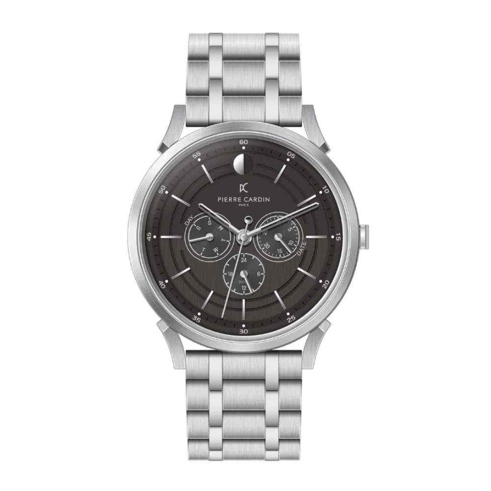 Φωτογραφία προϊόντος: Pierre Cardin Pigalle Halfmoon, Men's Watch, Silver Stainless Steel Bracelet CPI.2105