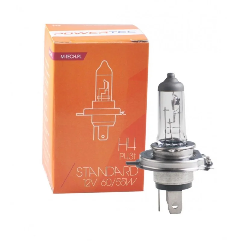 Φωτογραφία προϊόντος: H4 12V 60/55W P43t POWERTEC STANDARD Αλογόνου M-Tech (κουτί) - 1 τεμ.