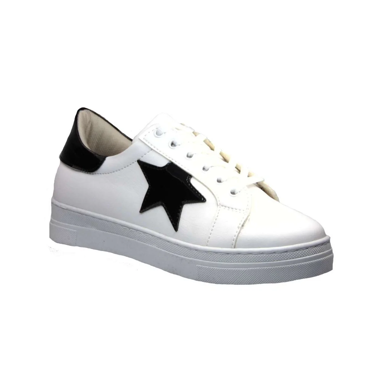 Φωτογραφία προϊόντος: Tsimpolis Shoes 876 Sneaker Γυναικείο Απο Τεχνοδέρμα Λευκό - Μαύρο 11415