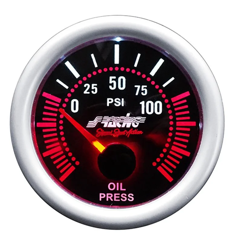 Φωτογραφία προϊόντος: Simoni Racing Πίεση Λαδιού 52mm (2 inch) Μαύρο με Κόκκινο Φωτισμό