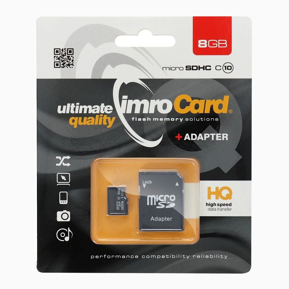 Φωτογραφία προϊόντος: . Memory Card Imro microSD 8GB with adapter / Class 10 UHS