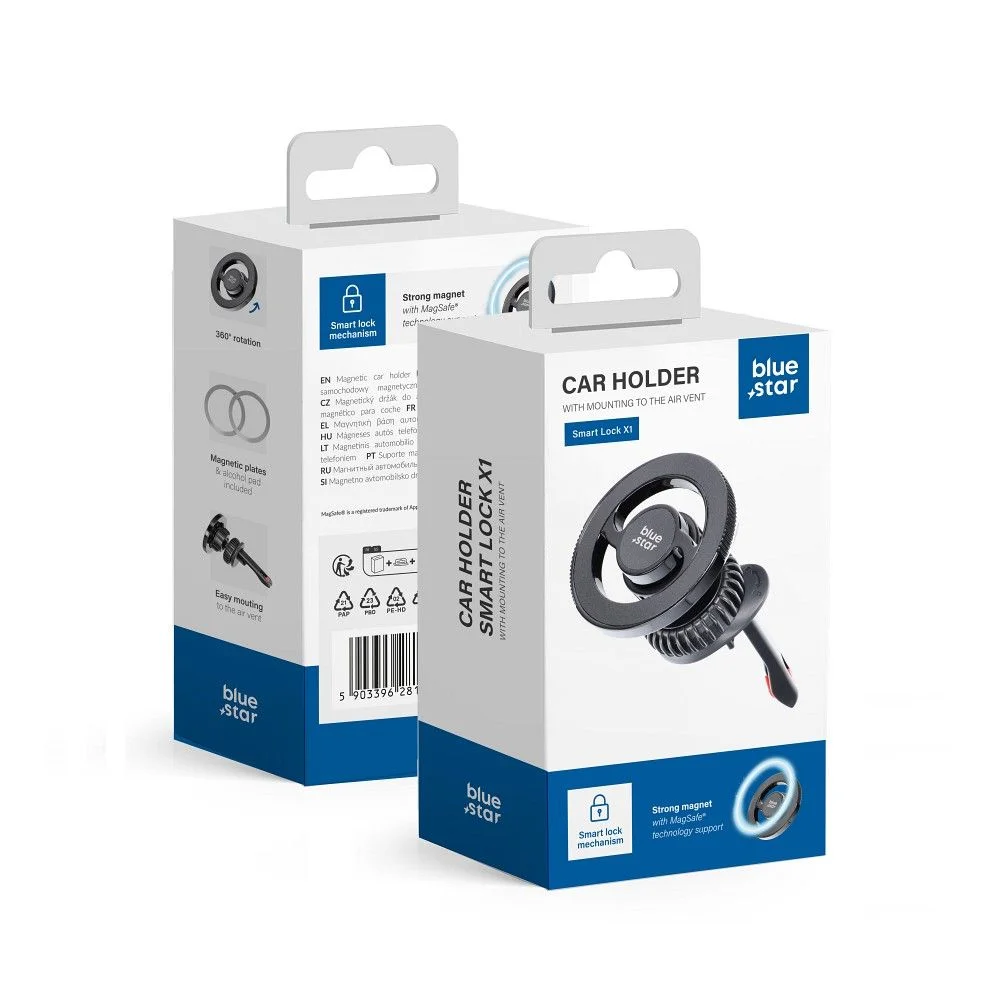 Φωτογραφία προϊόντος: . BLUE STAR SMART LOCK X1 magnetic air vent compatible with MagSafe black