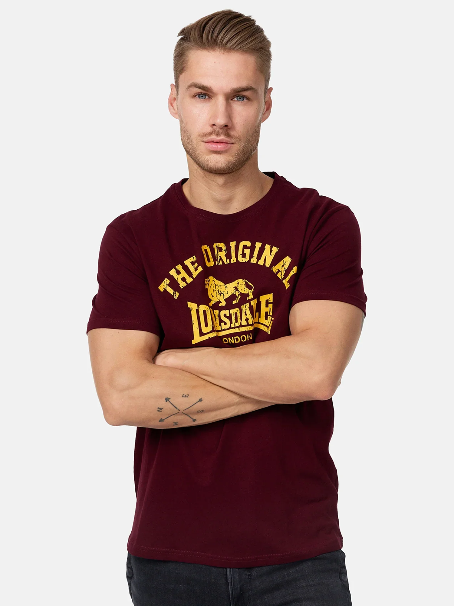 Φωτογραφία προϊόντος: LONSDALE T-SHIRT REGULAR FIT ORIGINAL VINTAGE OXBLOOD 112048-2011