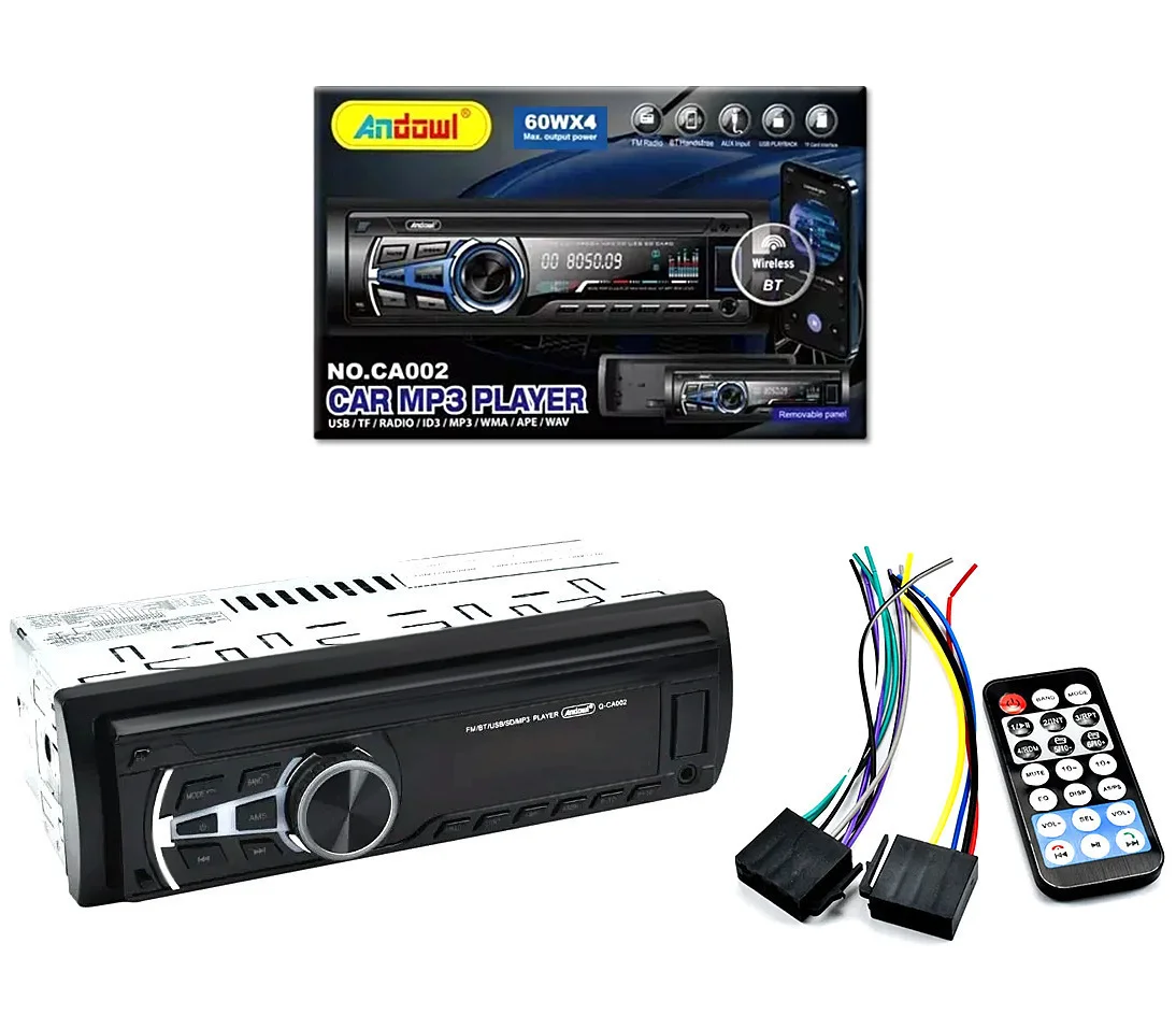 Φωτογραφία προϊόντος: 1DIN Mp3 Player 60Wx4 Bluetooth με USB, SD, AUX, Radio + Χειριστήριο Andowl CA002 – Μαύρο