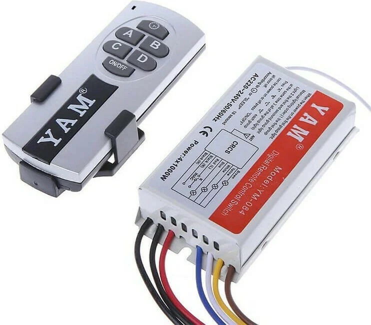 Φωτογραφία προϊόντος: YM-084 Smart Switch 4 Καναλιών RF 23A με Τηλεχειριστήριο