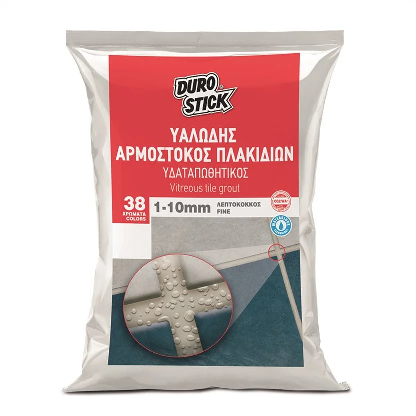 Φωτογραφία προϊόντος: DURO STICK Υαλώδης Αρμόστοκος πλακιδίων Λεπτόκοκκος 1-10mm Λευκός 5kg