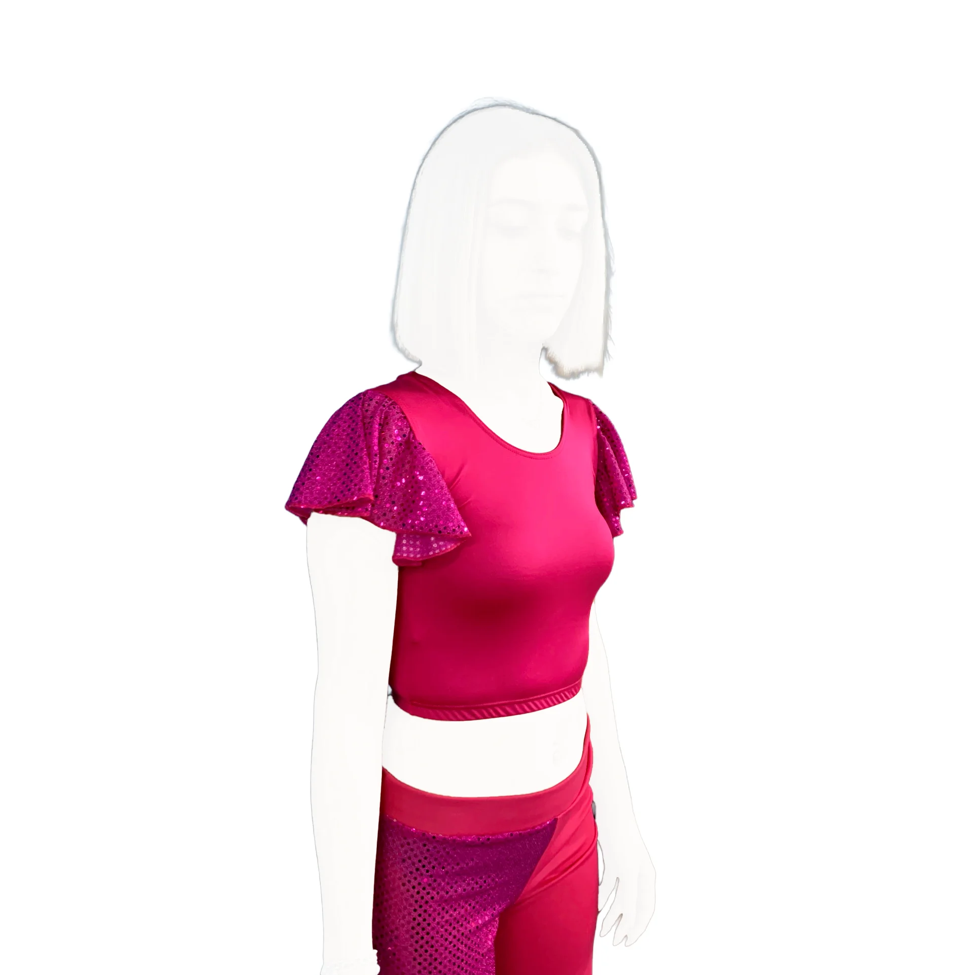 Φωτογραφία προϊόντος: Crop-top παιδικό / γυναικείο με παγέτα μανίκι