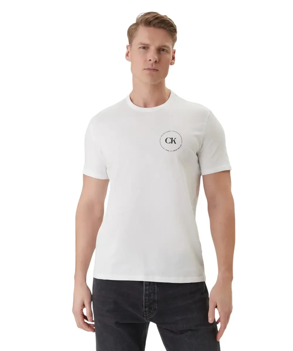 Φωτογραφία προϊόντος: Calvin Klein - Ανδρικό T-shirt Linear Logo Regular Fit LV04RF801G-YAF Λευκό