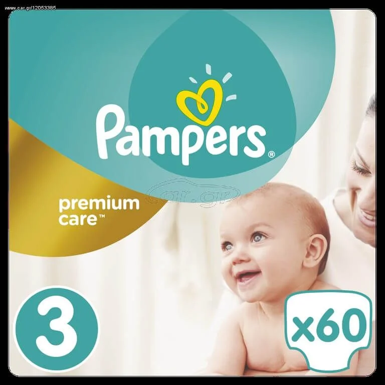 Φωτογραφία προϊόντος: Pampers Premium Care No 3 (6-10kg) 60 τμχ