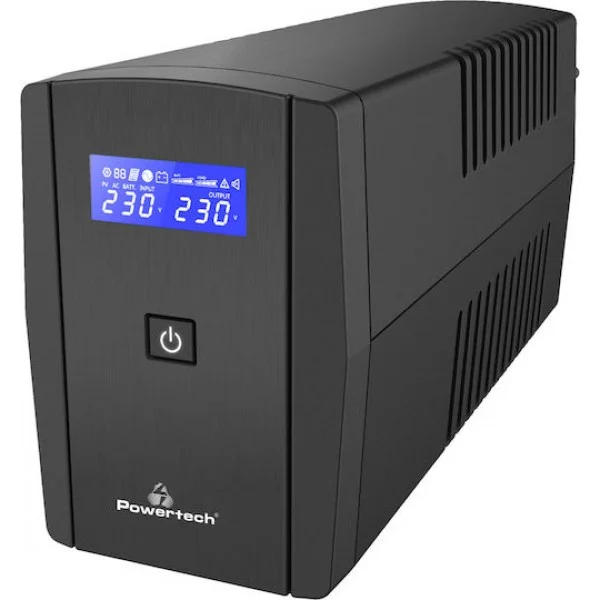 Φωτογραφία προϊόντος: POWERTECH UPS Line Interactive PT-1296 με οθόνη, 1100VA, 660W, 2x Schuko