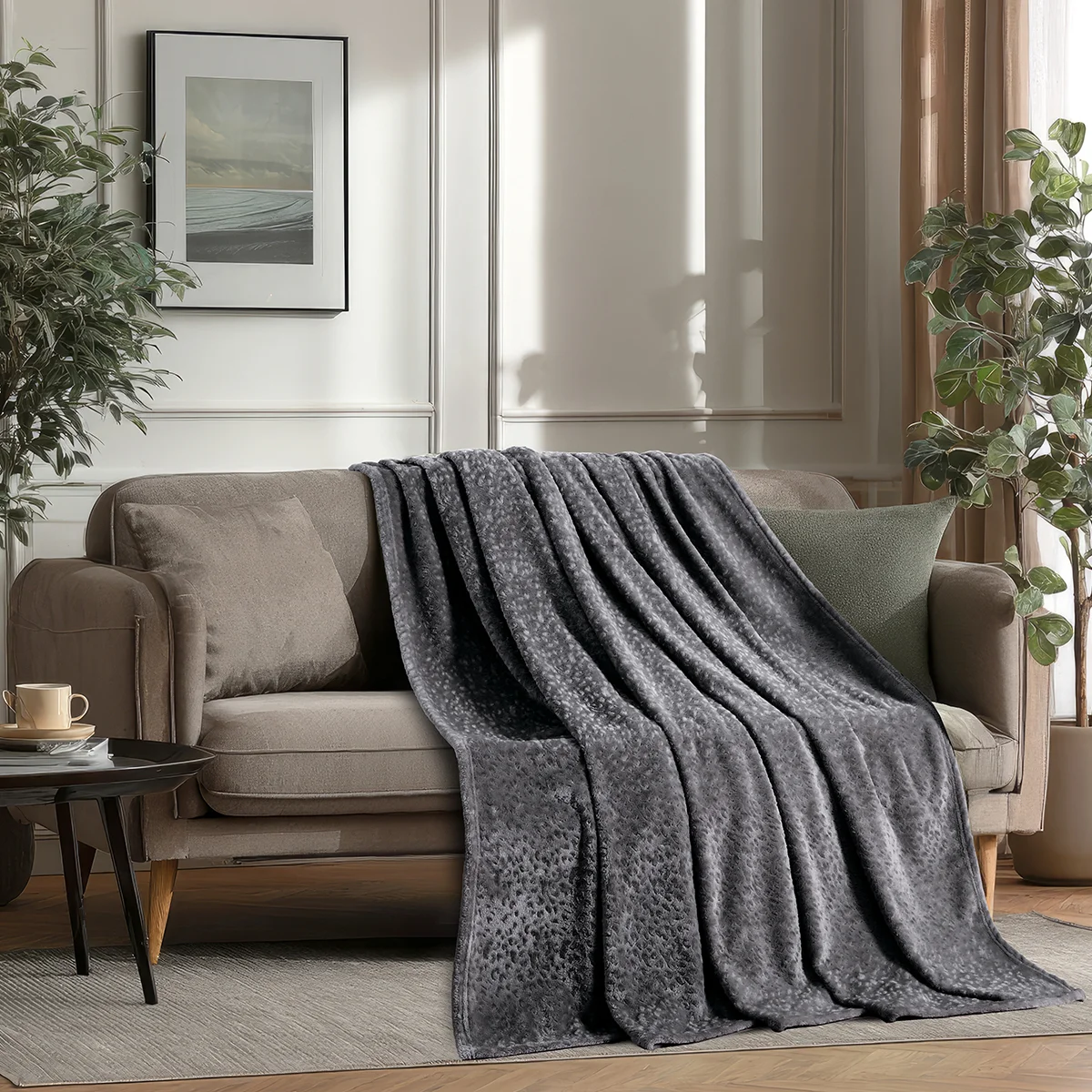 Φωτογραφία προϊόντος: Ριχτάρι Διθέσιο 170x250 Flannel Melinen Giza Dark Grey 100% Πολυέστερ