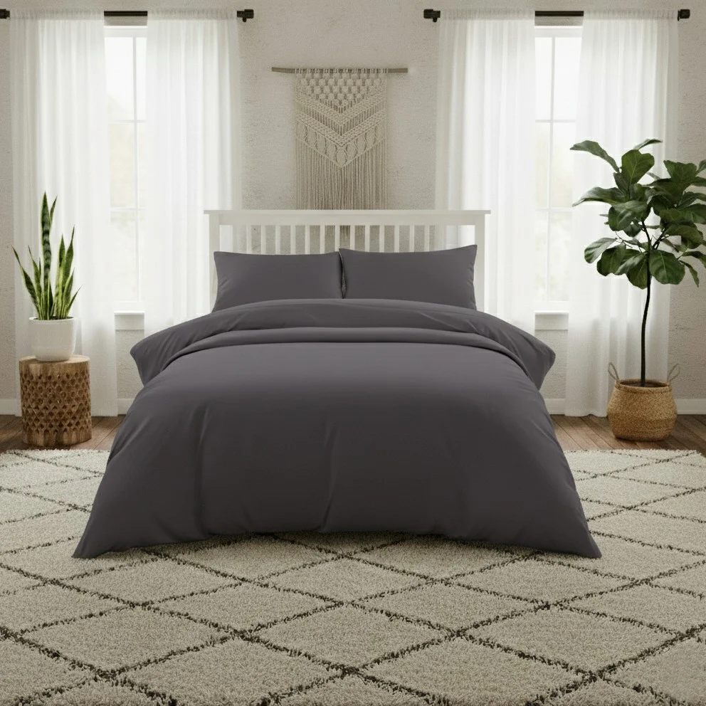 Φωτογραφία προϊόντος: Σεντόνι King Size 270x270 Melinen Lavish Satin Dark Grey Χωρίς Λάστιχο100% Βαμβακoσατέν