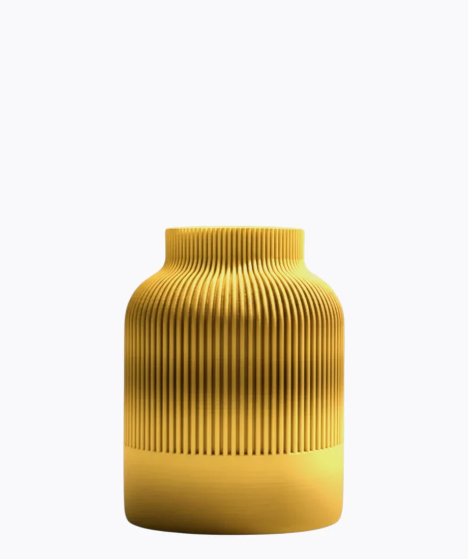 Φωτογραφία προϊόντος: 3D Japandi Vase Matte Κίτρινο